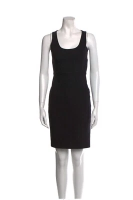 The Row Authentic Solid Black Tank Scoop Neck Mini Dress 2 Xs