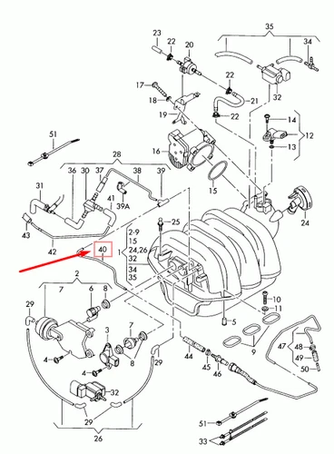 NUOVO TUBO DI DEPRESSIONE MOTORE AUDI A6 AVANT C6 06E133633E ORIGINALE - Imagen 6 de 8