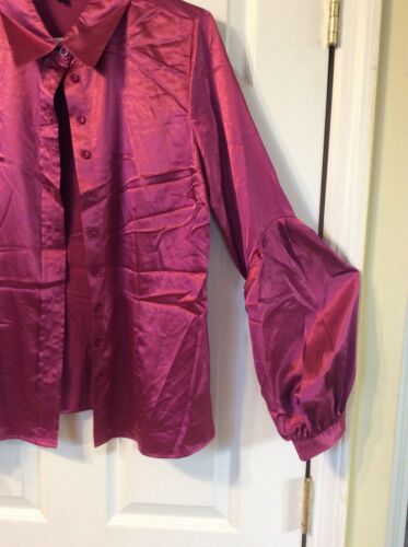 Cranberry Blouse Shirt Top Size Large Balloon Puff Sleeves Women New Without Tag - Picture 1 of 2