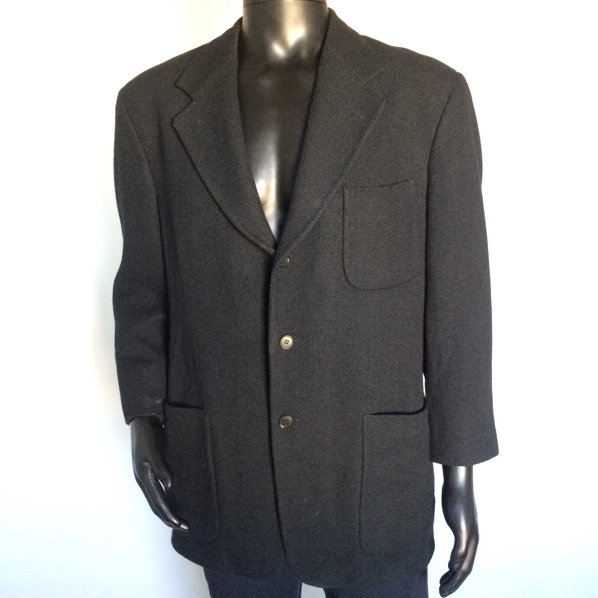 Valentino Mens Pure Cashmere Suit Jacket Size 44 S Black Dress Blazer 44 Short