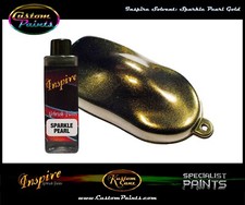 INSPIRE AIRBRUSH SPARKLE PEARL GOLD 4oz SOLVENT , CUSTOM PAINT, HOK, ARTIST,