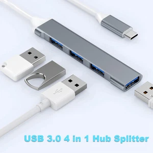 4-Port USB-C à USB 3.0 Adaptateur en alliage d'aluminium pour MacBook/PC/iPad/Phone