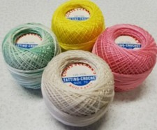 Lot of 4 Balls Coats  Clark Tatting Thread Size 70 125 Yards Each 4 Colors