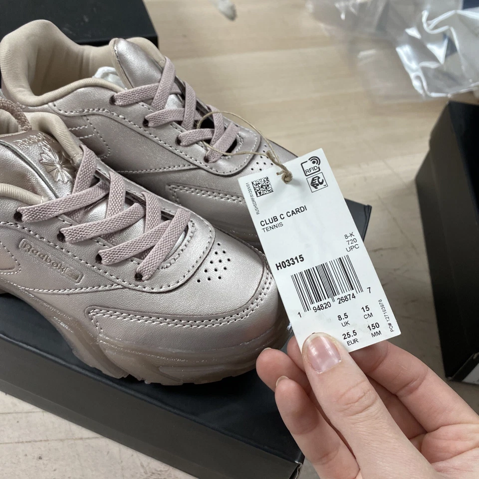 Tenis Reebok Club C Cardi Infantes Oro Rosa H03315 Talla 9 Foto 3 de 4