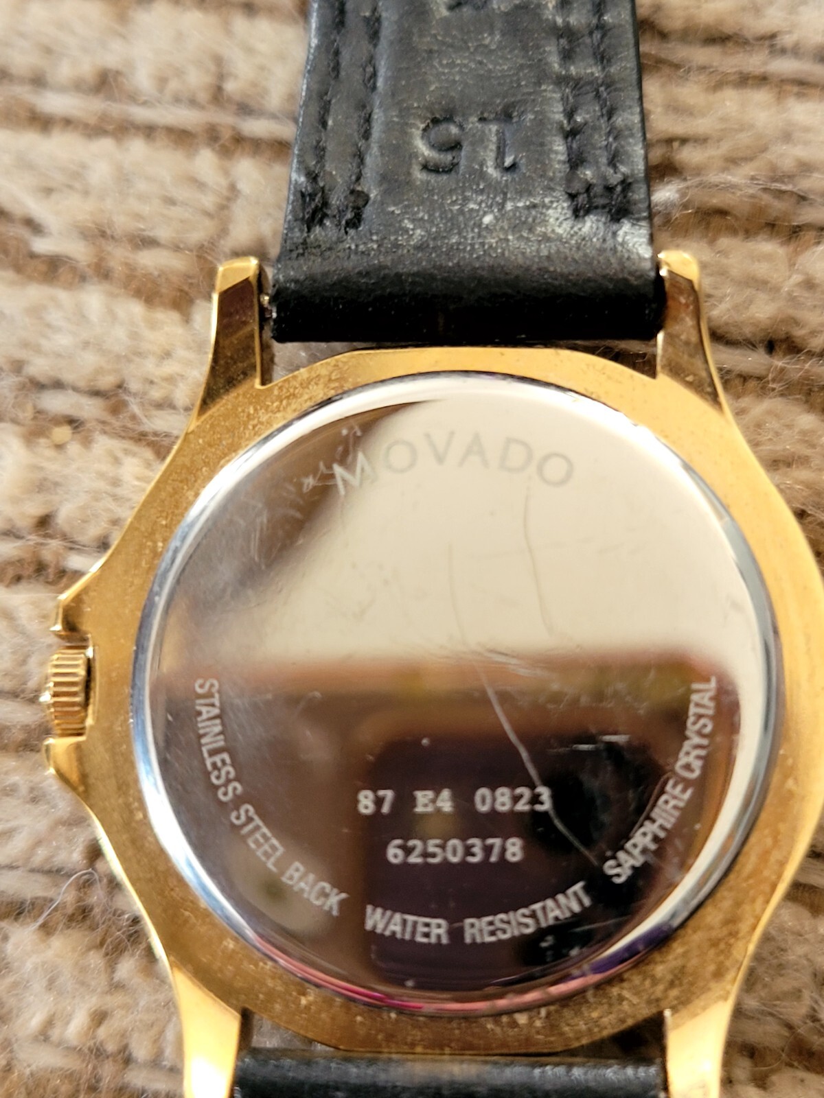 Movado Museum Watch Women Gold Tone Black Dial 87E40823 Swiss Needs