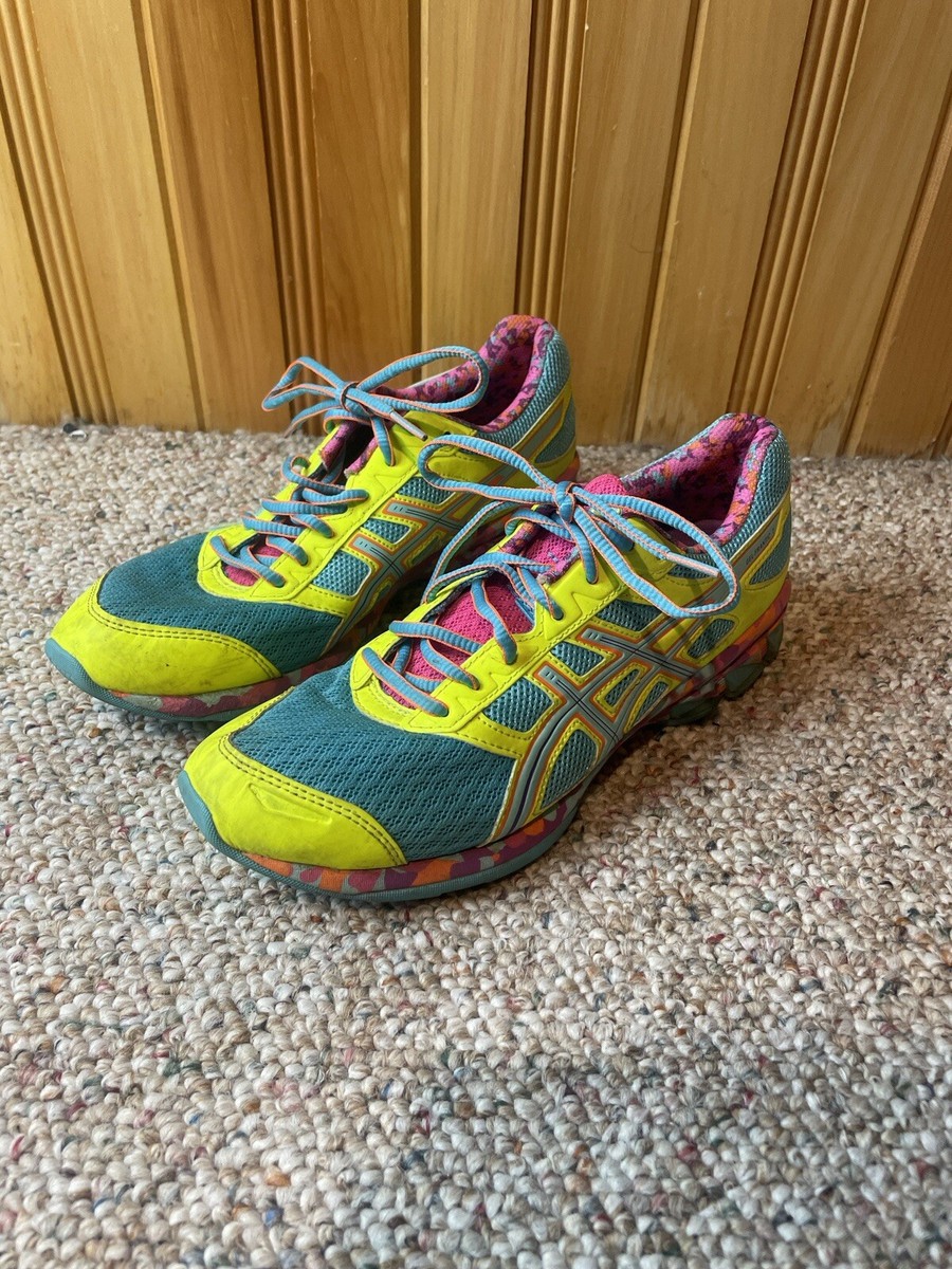 Asics Shoes, Women's size 9.5, Neon Yellow Pink, Sneakers