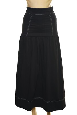 Posse Skirt XS 0 Women's Casual High Rise A-Line Black Boho Midi NEW 41104