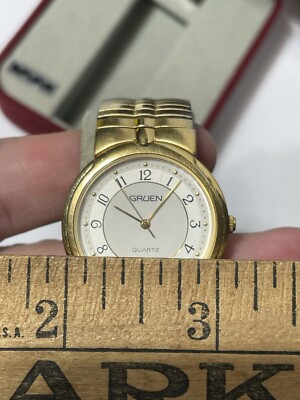 GRUEN ゴールド クォーツ時計 Gruen Precision Women 1874 Dress Gold Tone Round 21mm Quartz