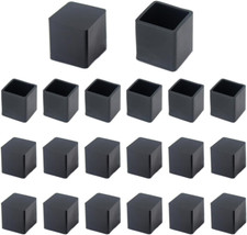 20Pcs 3/4 Inch (19mm) Square Rubber Chair Leg Tips Caps, Chair Table Leg Cove...