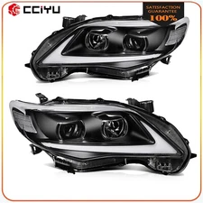 Headlights Assembly Fits Toyota For Corolla 2011-2013 Clear Lens w/LED DRL Pair