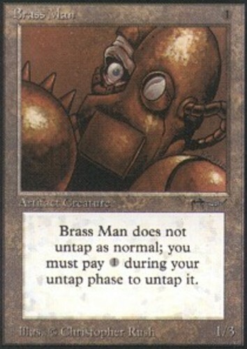 MTG magic cards 1x Brass Man Arabian Nights Heavy Play, English
