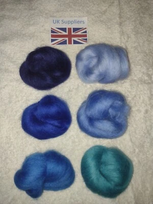 Wool crafts Needle wet/felting 30g 6 x pack (Merino/Lincoln) Corriedale wool