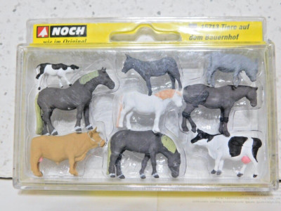Noch 15713 1/87 Farm Animals (9) Figures In Set NIB  