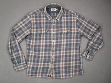 The Normal Brand Shirt Mens Large Blue Plaid Twill Button Up Work Hike Skate