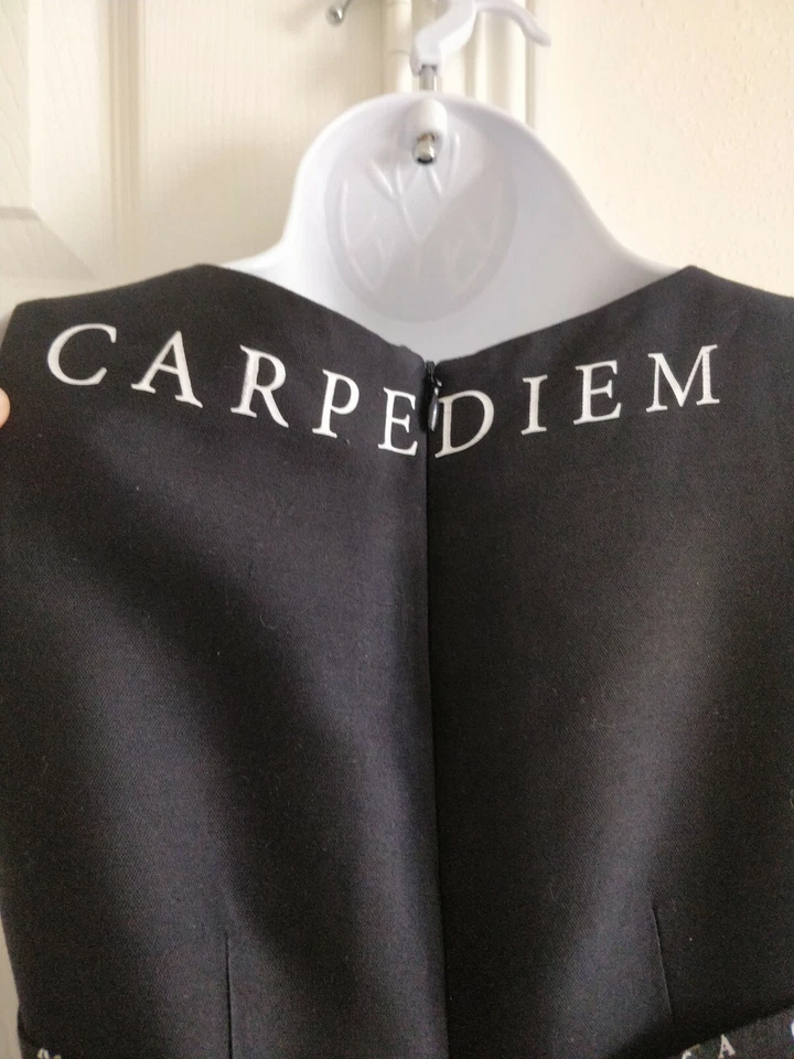 [diseñador] Thomas Wylde - Vestido negro (logo Carpe Diem) - talla 2 Foto 4 de 4