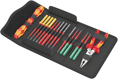 Wera 006612 VDE 17-tlg Extra Slim 1 Werkzeugsucher Schraubendreher Set mit Knipex Zange