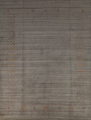 Artisan-made Beige Wool Gabbeh Rug Hand-knotted Carpet 8x10 ft.