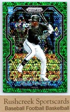 2021 Panini Prizm #148 Jesus Sanchez RC Rookie Green Prizm Donut Circles