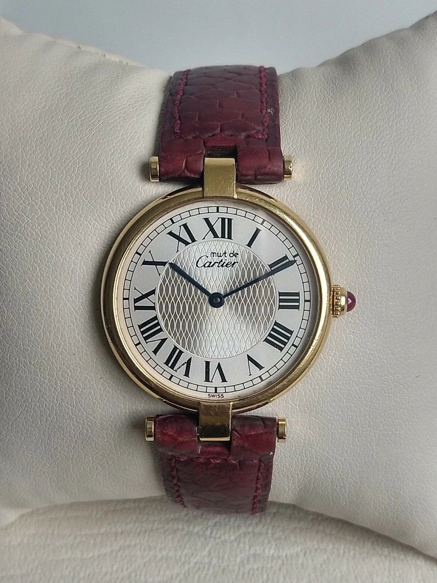 MUST DE CARTIER VERMEIL QUARTZ ARGENT 925 PLAQUE ORG20M