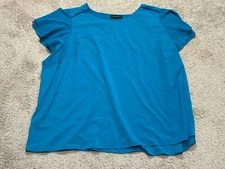 Lane Bryant Womens Shirt Plus Size 28 Blue Flowy Lightweight Classic Dressy