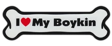 Dog Bone Shaped Car Magnets: I LOVE MY BOYKIN SPANIEL