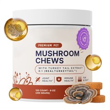 Pet 120ct Turkey Tail Mushroom Chews With Organic Real Turkey Tail Extract 8:1