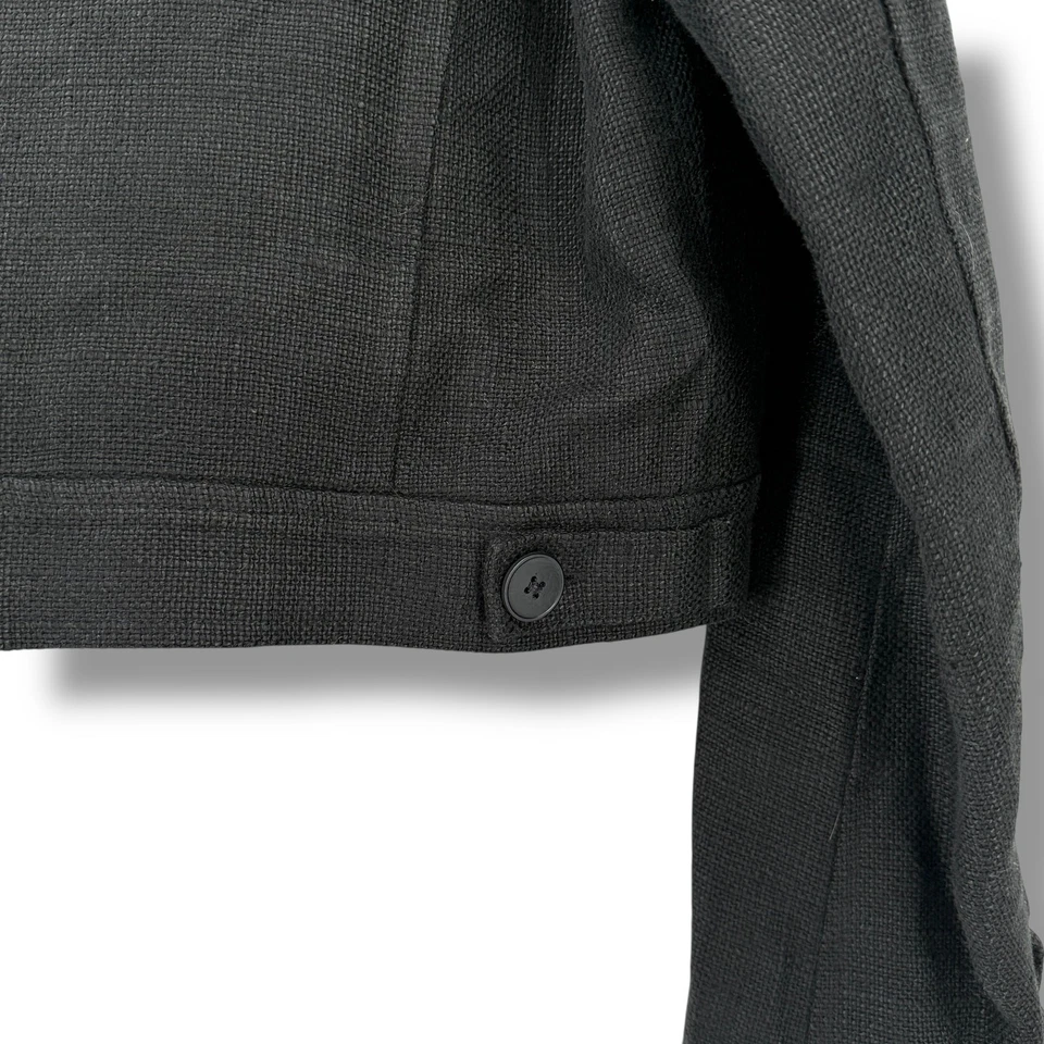 Chaqueta corta Ralph Lauren Purple Label Collection 100 % lino negra talla 10 EE. UU. Foto 3 de 4