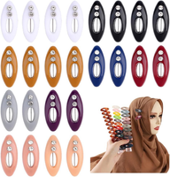 24 StüCk 2 Sets Schal Sicherheitsnadeln Bunte Hijab Nadeln Ovale Hijab Clips Aus