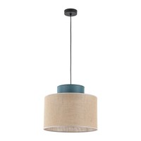 HäNgelampe HäNgeleuchte Verstellbar Jute Stoff E27 Rund Ø 38 Cm H: Max. 160 Cm