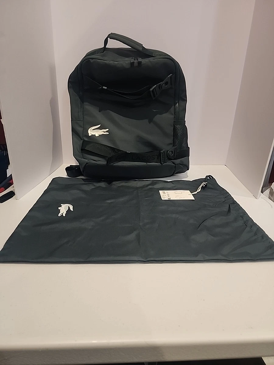 RARE Lacoste 2 In 1 2in1 100% Recycle Backpack With Pouch  Green Polyester Bag s-l400.jpg main image 3