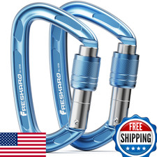 FresKaro Climbing Carabiner Clips 25kN Screw Lock UIAA Certified Heavy Duty 2-Pa