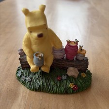 Disney Winnie the Pooh Figurine w/Honey Bee Pots- Disney Store