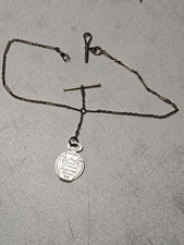 Antique 1893 WORLDS FAIR COLUMBIAN EXPO ADVERTISING KEYSTONE WATCH FOB CHAIN