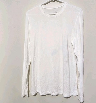 Cuddl Duds Top Large White Long Sleeve Lightweight Softwear With Stretch Top