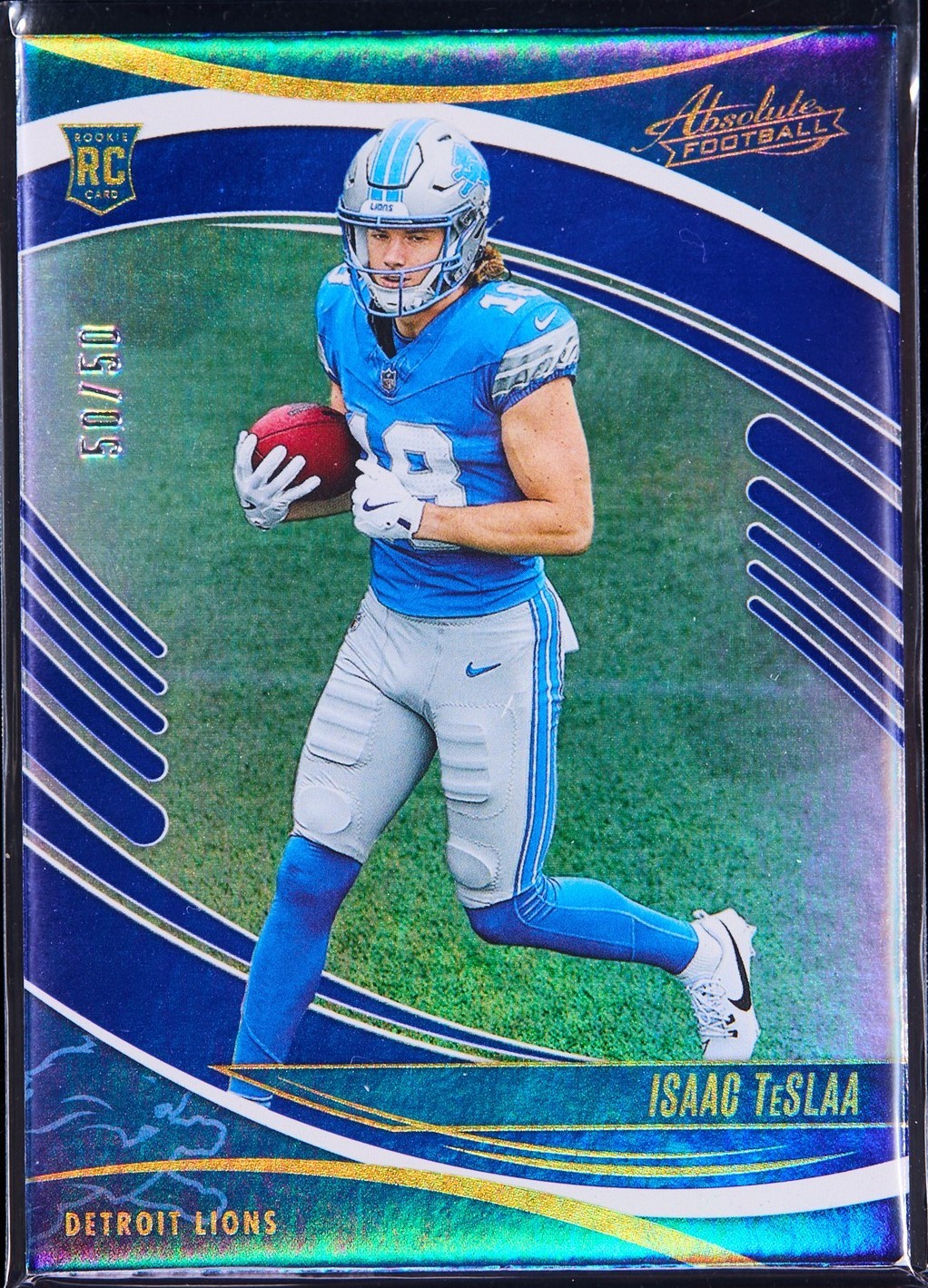 Isaac Tesla Rookie Card 2025 Panini Absolute - Rookies Isaac Teslaa #127 Blue Spectrum ...