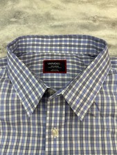 Untuckit Shirt Men's Extra Large Blue Button Up Long Sleeve Plaid Relaxed EUC