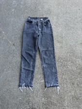 Vintage Straight Leg Raw Hem Levi  s 501 Black Wash Jeans USA Made Size 22x28