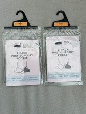 Marks Spencer M S Post Surgery Bra Pocket SMALL LEFT SIDE BEIGE 2 x 2 Pack