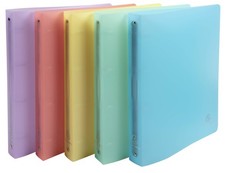 Exacompta - 51970E - Conf. da 5 Raccoglitori Chromaline Pastel - 4 Anelli Tondi
