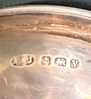 Vintage silver Ashtray Incorporating A 1797 cartwheel Penny