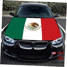 Mexico Flag Car Hood Cover 3.5X5Ft Mexican Car Bonnet Banner Elastic Fabrics
