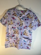 Disney Chip And Dale Purple Scrub Top  Go Nuts  Size Small