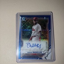 2021 Bowman Chrome Prospect HTA Choice Refractor 123/150 Baron Radcliff Auto 