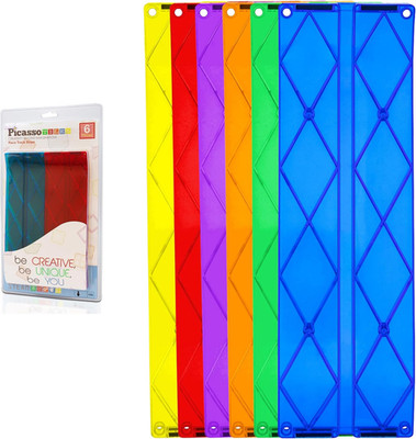Picassotiles 6-Piece Magnetic Race Track Ramp Accessories for STEM Learning