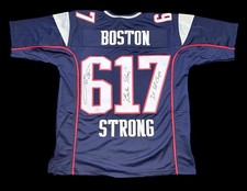 JOE ANDRUZZI SIGNED CUSTOM BOSTON STRONG NEW ENGLAND PATRIOTS JERSEY w/JSA