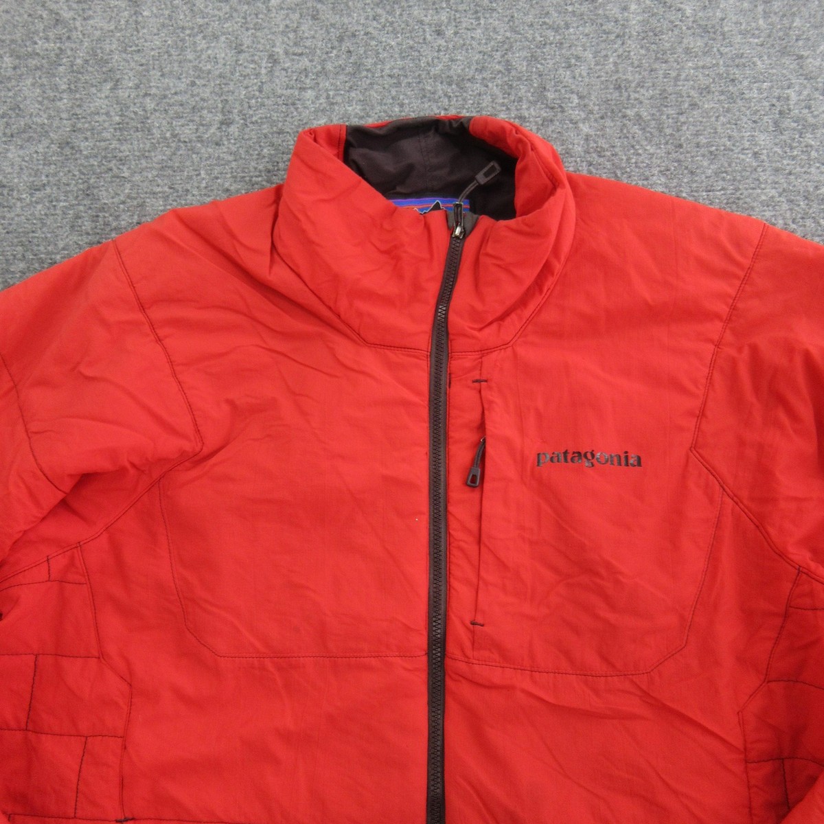 Patagonia Jacket Mens Medium Red Full Zip Insulated Nylon Hiking