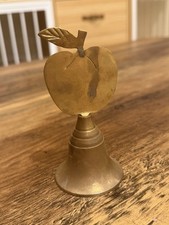 Vintage Brass Apple Bell Teacher Desk Bell Rustic School Decor