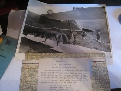 PHOTO AND MAP OF A PLANE CRASH MAY 18 1929 WILLIAM KERR SEE PICS