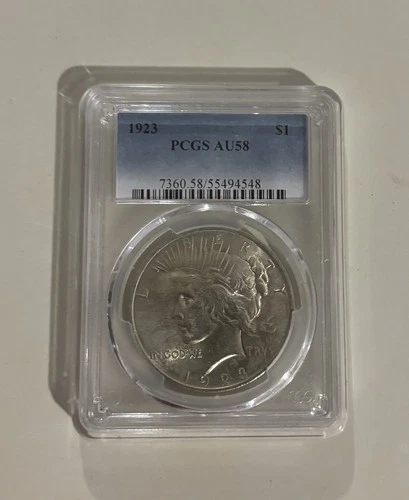 1923 P Peace Silver Dollar $1 PCGS AU58