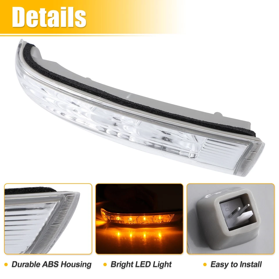 1 Pair LED Left Right Side Mirror Turn Signal Light for Hyundai Santa Fe 2007-12 - Image 4 of 4